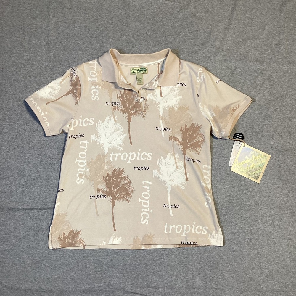 Havana Jacks Cafe‎ Mens Medium Tropical Palm Tree Tropics Polo Shirt